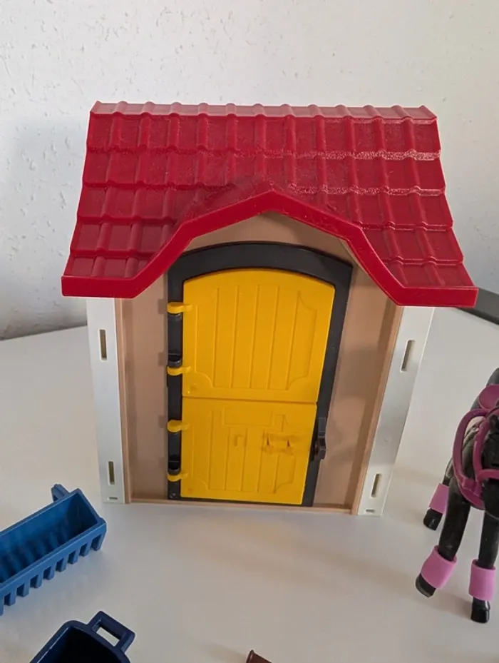 Playmobil lot vrac box cheval cavalière pure sang arabe avec accessoires pansage nourriture brosse - photo numéro 5