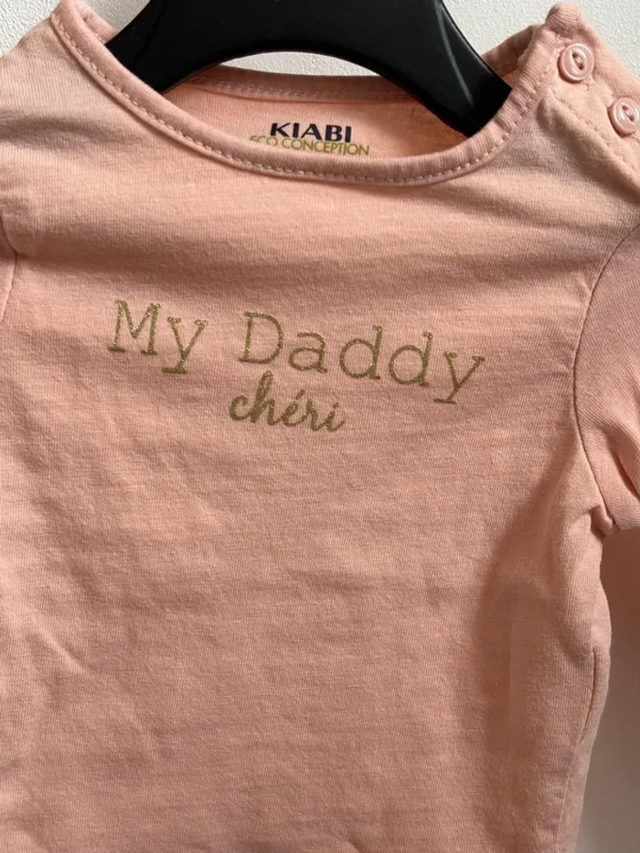 T-shirt « My Daddy chéri » 1 mois - photo numéro 4