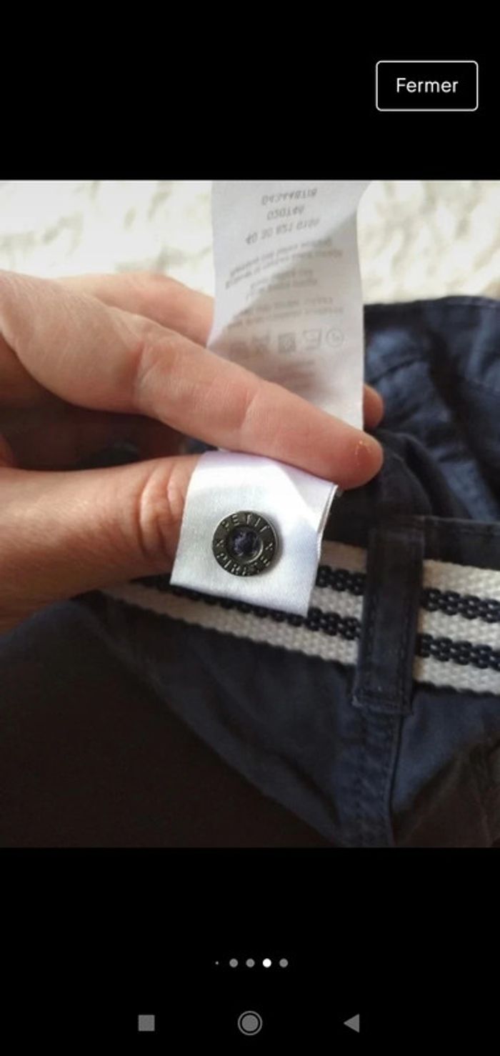 Short Garçon 6 mois avec ceinture Petit Pirate Gémo 100% coton - photo numéro 10