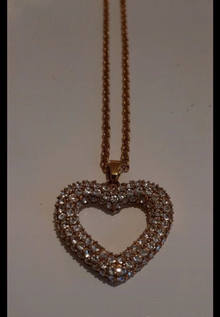 Pendentif cœur strass - photo numéro 3
