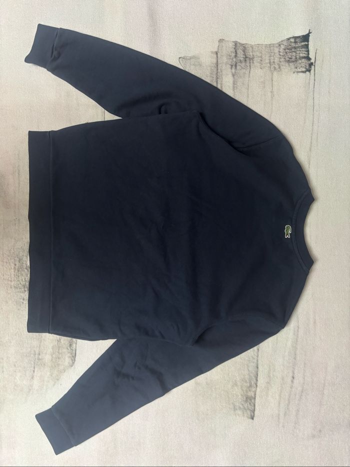Sweat Lacoste bleu marine logo imprimé crocodile blanc taille M/L - photo numéro 10