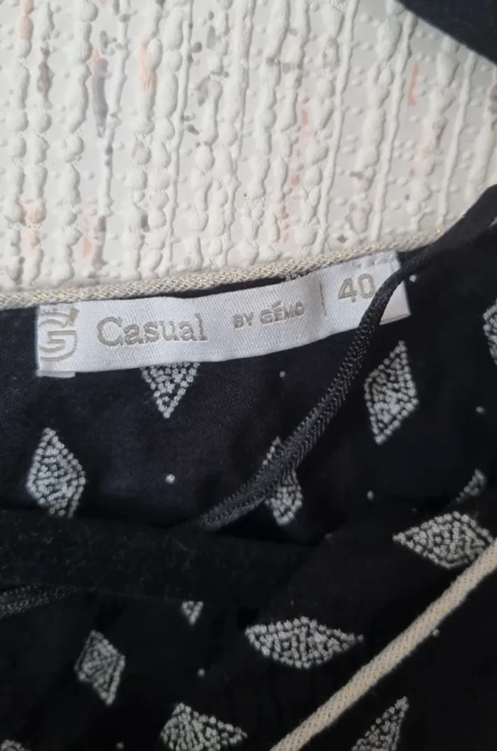 Robe été noir blanc jaune taille 40 gémo - photo numéro 13
