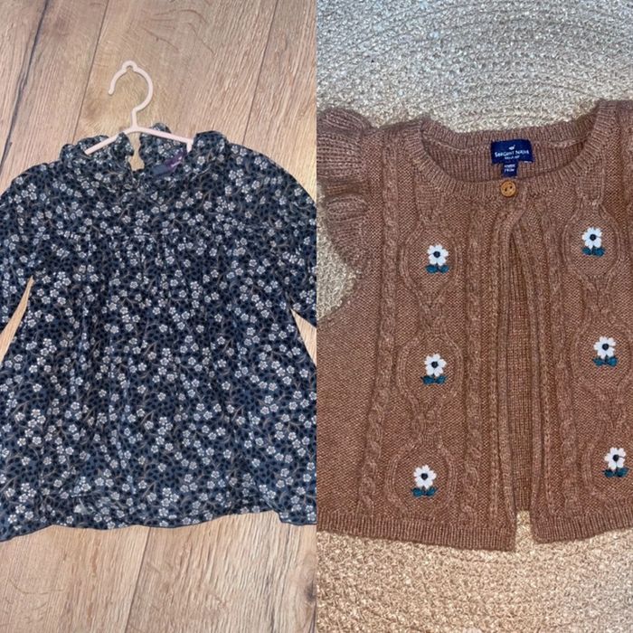Robe en velours + gilet sans manches