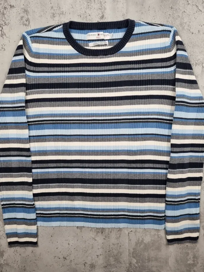 Pull rayé multicolore Tommy Hilfiger – Taille M Femme (mesures en photos) - photo numéro 3