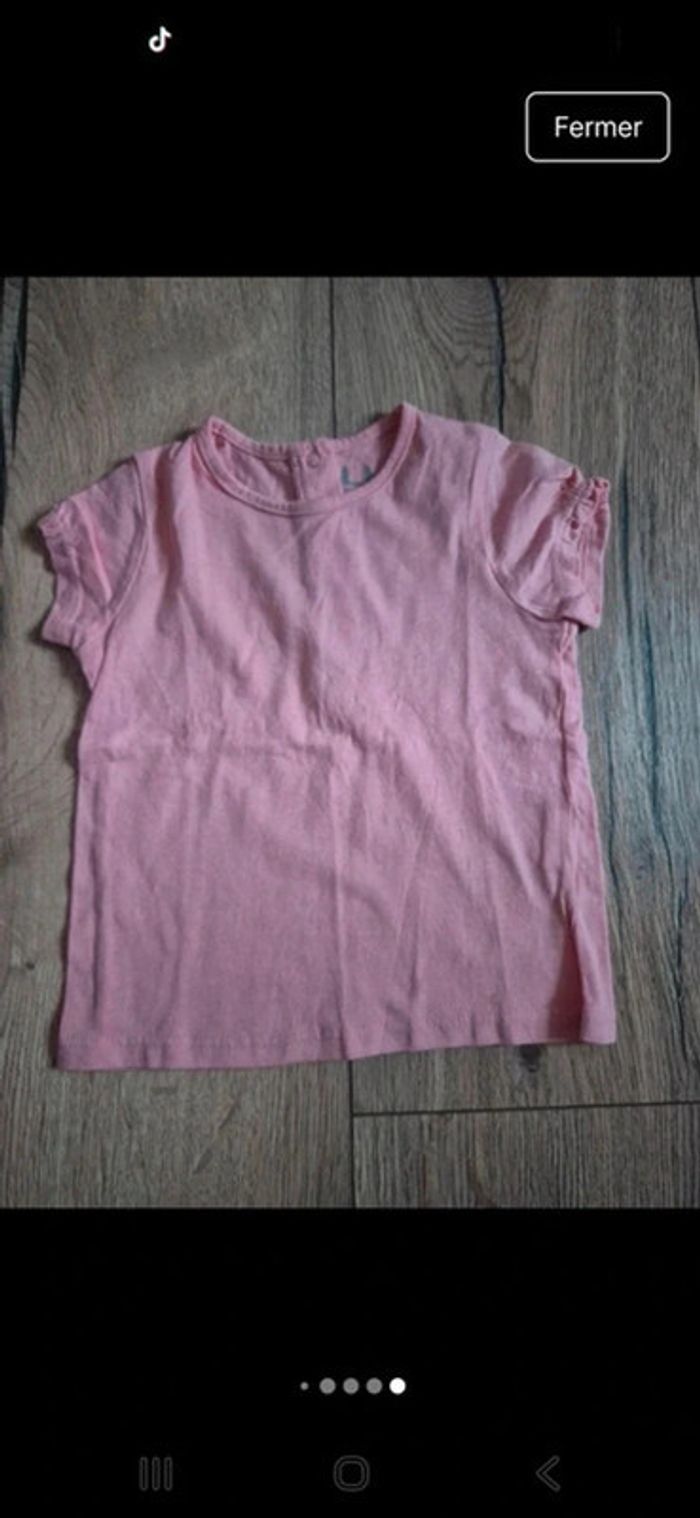 🌞 Lot 5 hauts été bébé fille 12 mois /80 cm Sequins, volants & couleurs - photo numéro 11