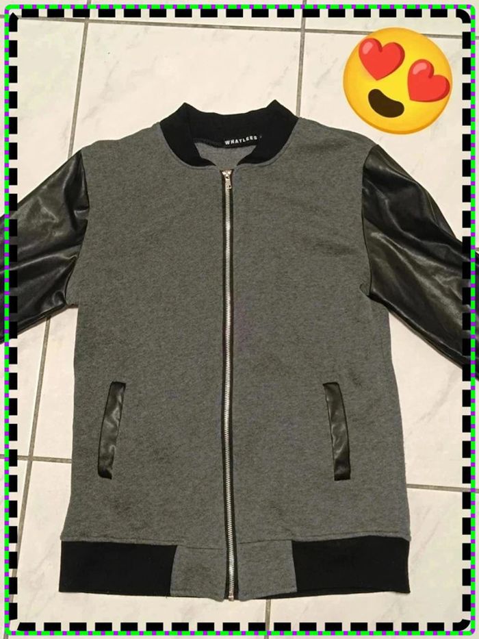 🧥 Veste bomber grise et noire – Style vintage Y2K - photo numéro 3