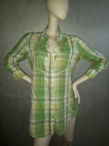 chemise longue verte à carreaux oxbow taille 42