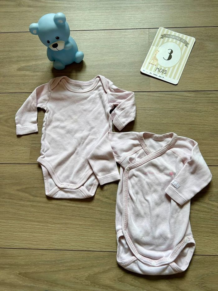 Lot de 2 bodys longues manches