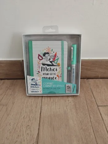 Cadeau merci maîtresse coffret carnet et stylo