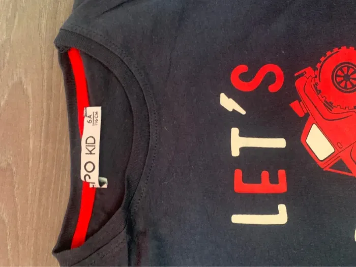 TEE shirt bleu 6 ans npo - photo numéro 2