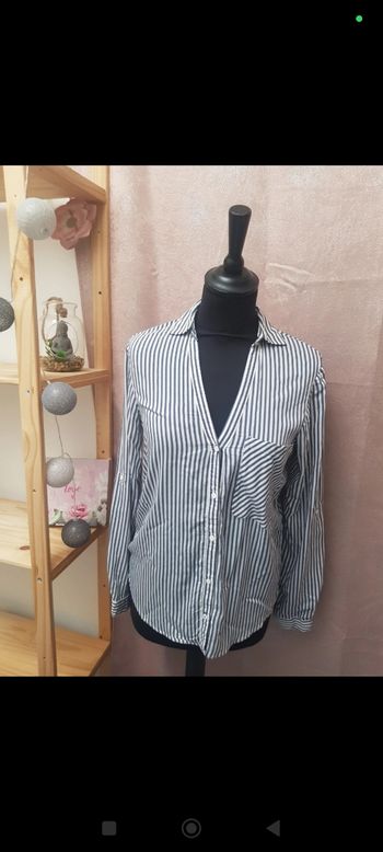 Chemise rayée bleue et blanche - Zara - Taille XS