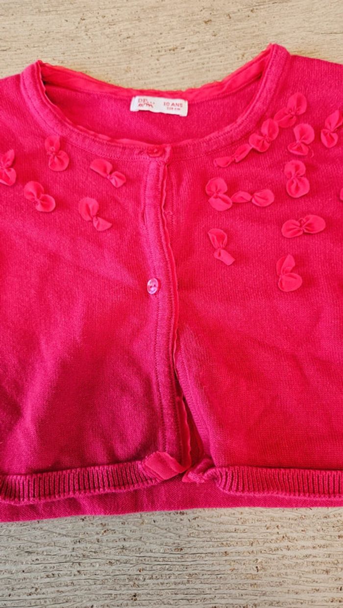 Gilet court à manches longues, fushia, Du Pareil Au Même, 10 ans, nickel - photo numéro 4