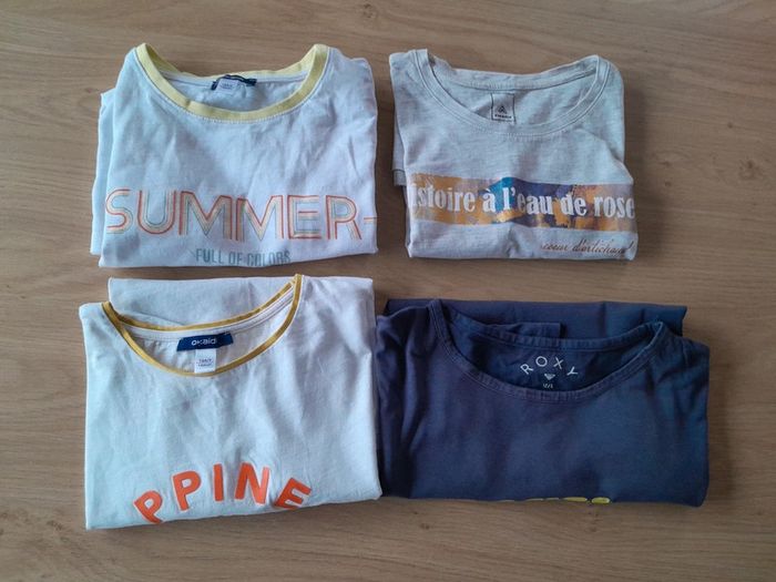 Lot 4 tee-shirts manches courtes fille 12 ans - photo numéro 2