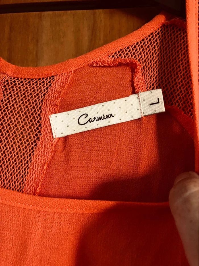 Blouse orange coton neuve 40 Carminn - photo numéro 5