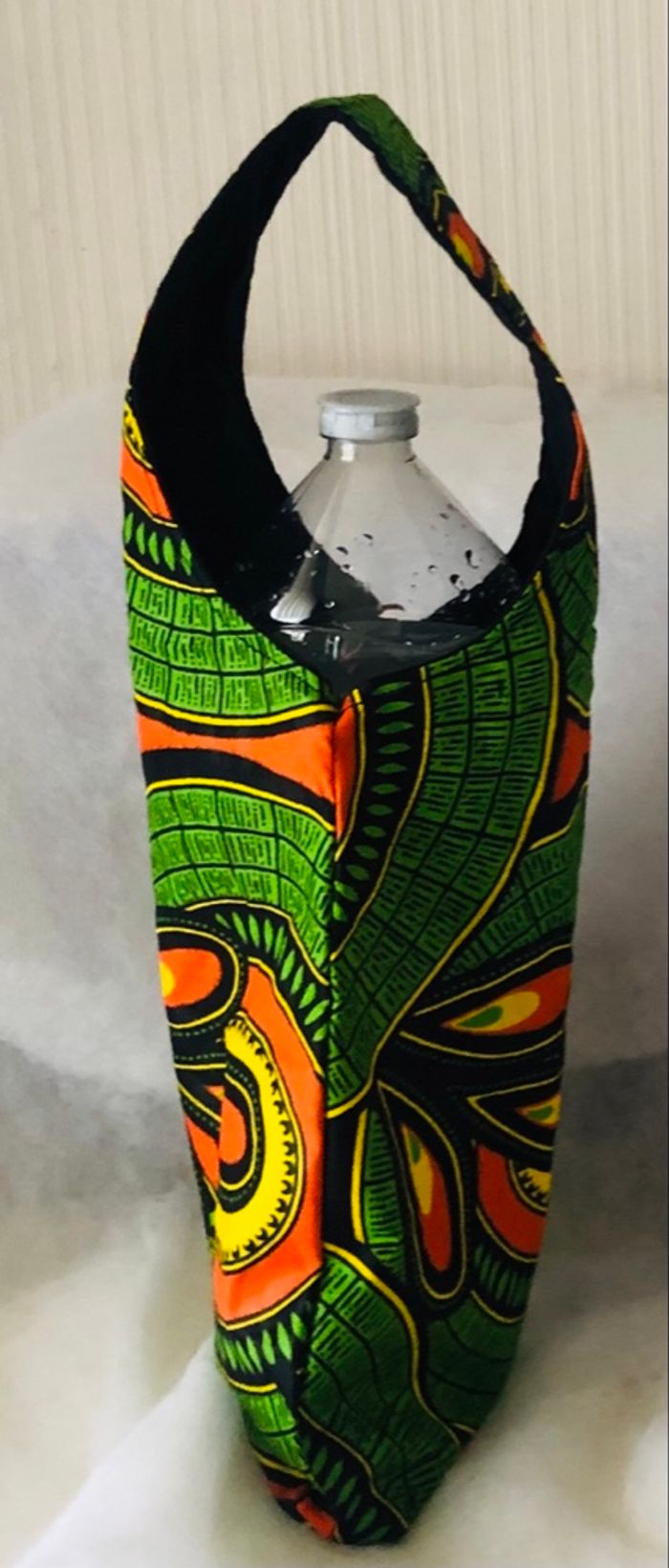 sac a bouteille en tissu wax02 - photo numéro 2