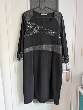 Robe christine laure soirée chic à sequins taille L 40