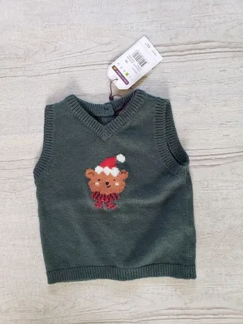 Pull garçon Sergent Major vert sapin 9 mois