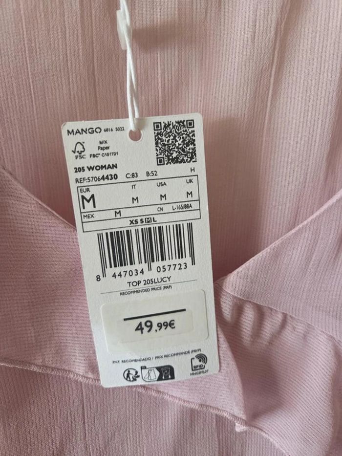 Top Mango rose taille M - photo numéro 7