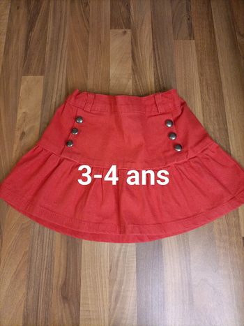 Jupe jean rouge 3-4 ans Tissaia