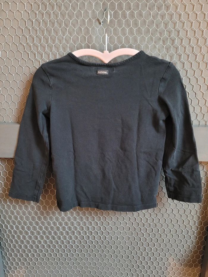 Tee shirt ML Catimini fille taille 2 ans noir - photo numéro 2
