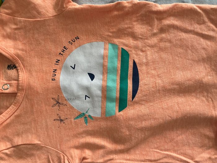 pyjama grenouillère en coton abricot 9 mois gémo - photo numéro 5