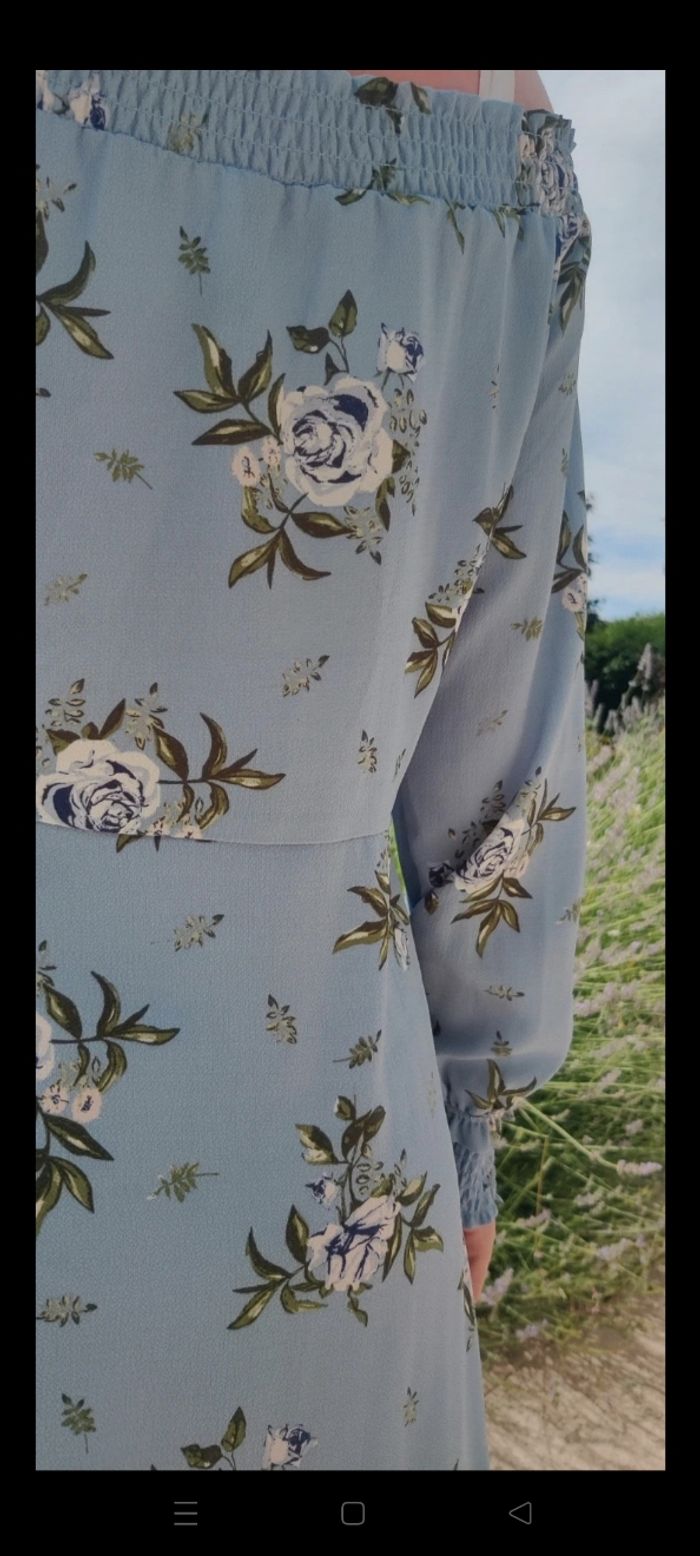 Robe fleurie bleue HM taille 38 - photo numéro 4