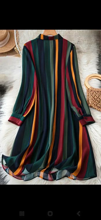 Robe chemise longue rayée
