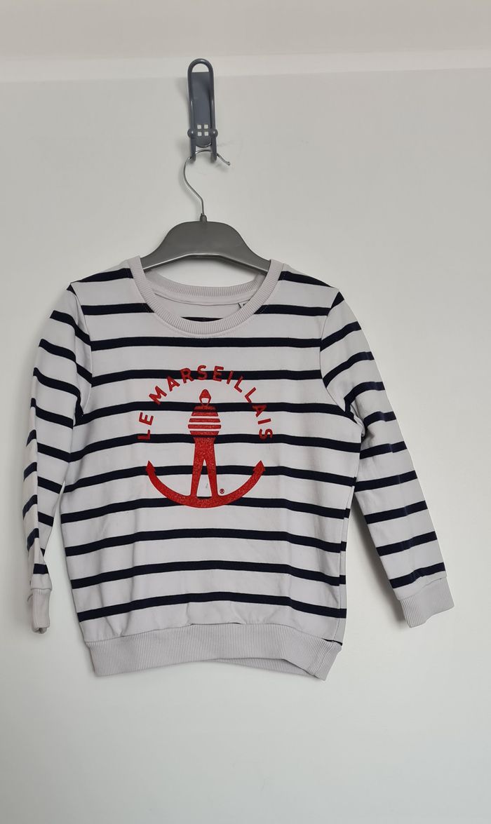 Tee shirt rayé manches longues - 4 ans - Le Marseillais