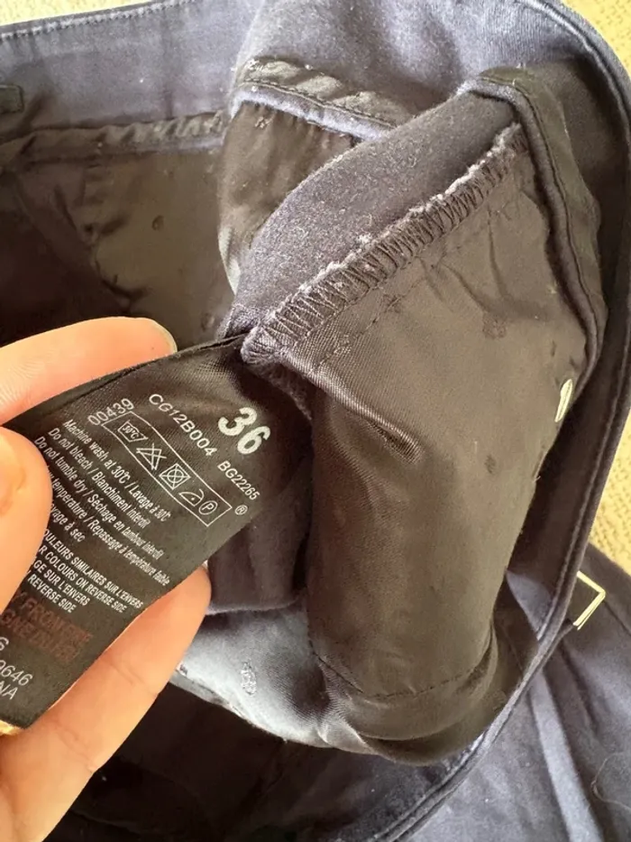 Pantalon chino IKKS bleu marine – Taille 36 - photo numéro 5