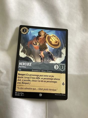 carte disney ravensburger lorcana FR hercule vrai héros 181/204.FR.1  Non foil première édition