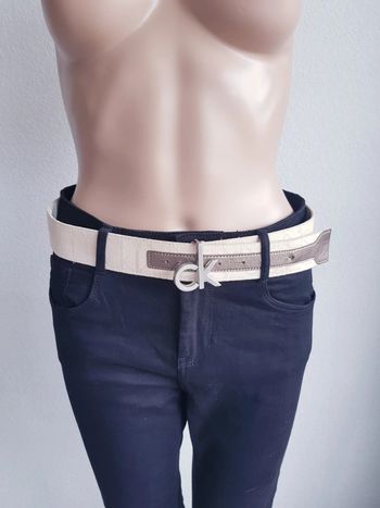 Calvin Klein - Ceinture couleur crème et bronze