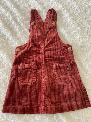 Robe salopette velours côtelé