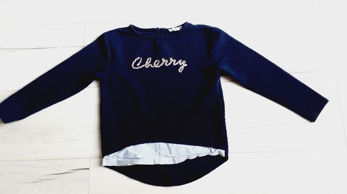 Vêtement fille pull bleu marine Orchestra 6 ans