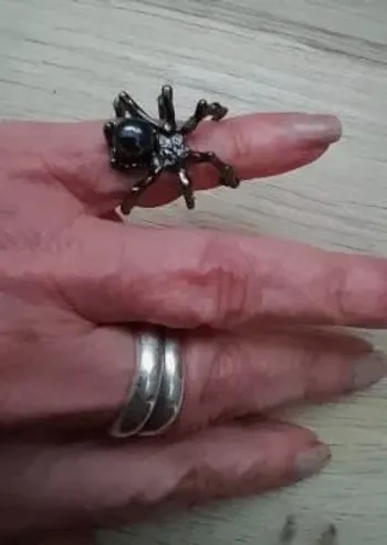 Bague Araignée, couleur Noire ou Argentée, style Gothique, réglables