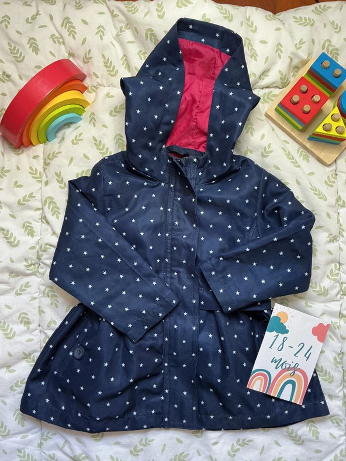 coupe vent à capuche marine motifs étoiles lupilu 18/24 mois - photo numéro 2