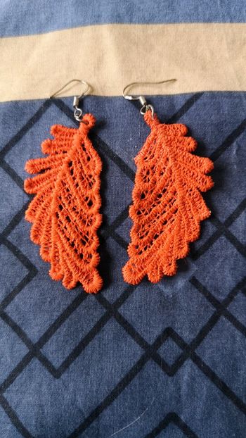 Boucles d'oreilles orange fait main