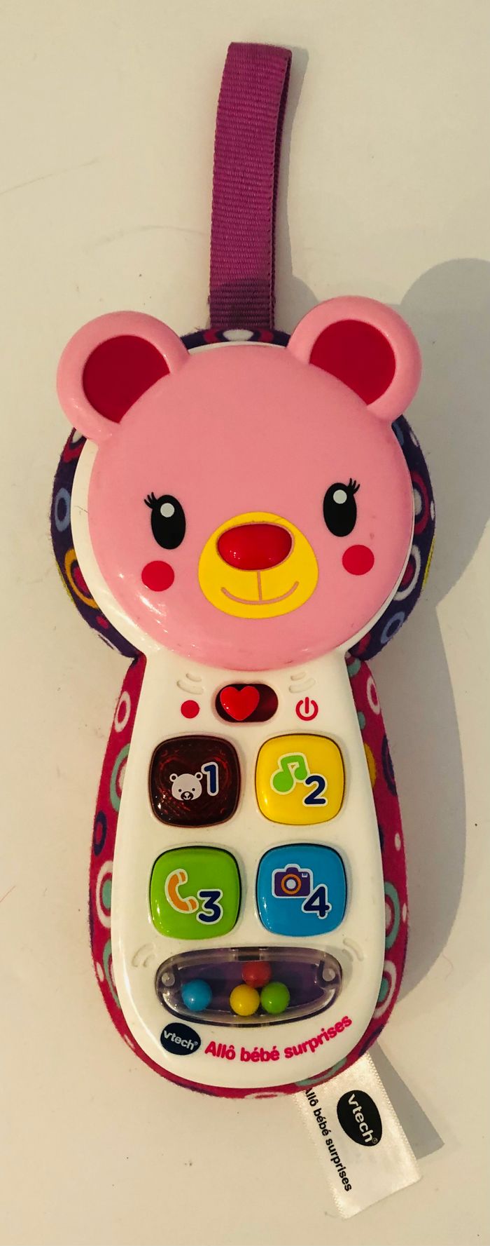 vtech téléphone allo bébé surprises 6-36 mois ourson rose miroir jouet d’éveil parlant interactif découverte chiffres couleurs musique 70 chansons mélodies phrases nomade motricité fine lot SOP77 - photo numéro 2