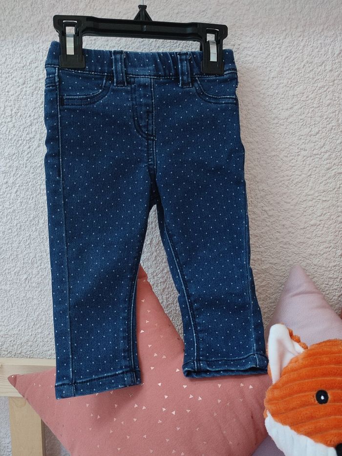 Pantalon en jean - A pois - 12 mois - Proche du neuf - Pat et Ripaton - photo numéro 4