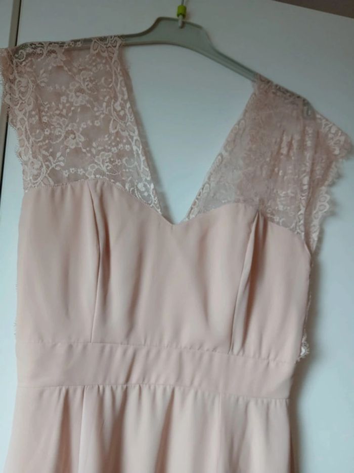Robe longue cérémonie rose poudré marque Asos en taille 38. - photo numéro 5
