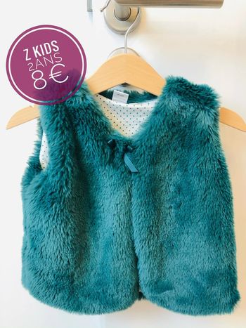 Gilet fourrure Z Kids vert en 2ans