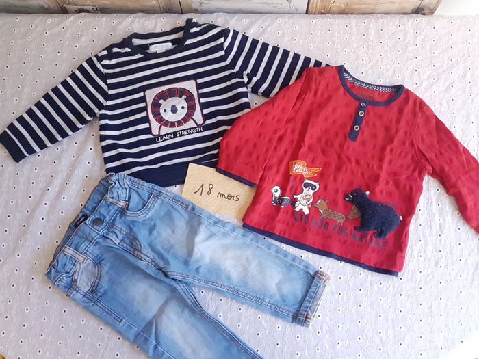 Ensemble Jean sweat tee-shirt à manches longues
