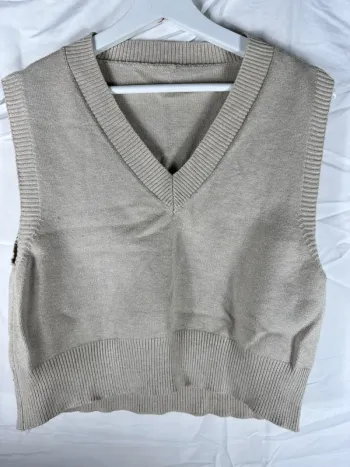 Cardigan pull sans manches marron  YesStyle