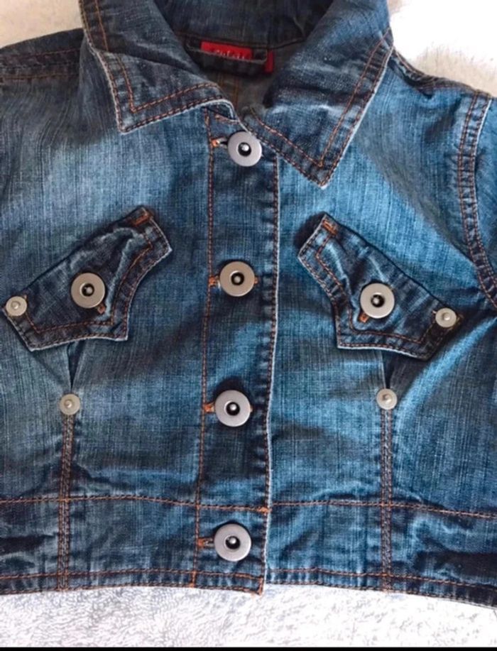 Bolero en jean manches courtes - taille 5 ans - Tissaia - photo numéro 2