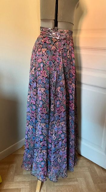 Jupe longue maxi fluide à fleurs 36 neuve