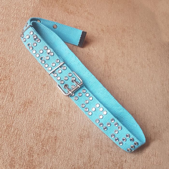Ceinture bleu à strass, réglable - photo numéro 3