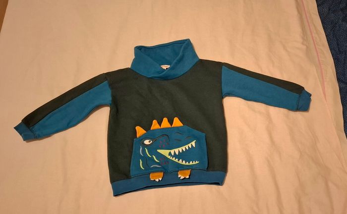 Sweat dinosaure bleu gris 5 ans DPAM - photo numéro 2