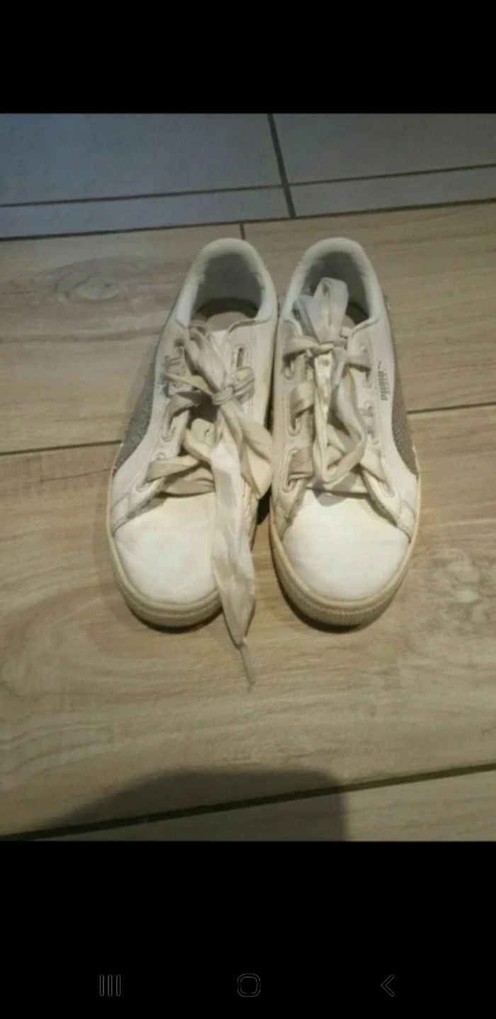 Baskets paillettes argenté puma 35 - photo numéro 2