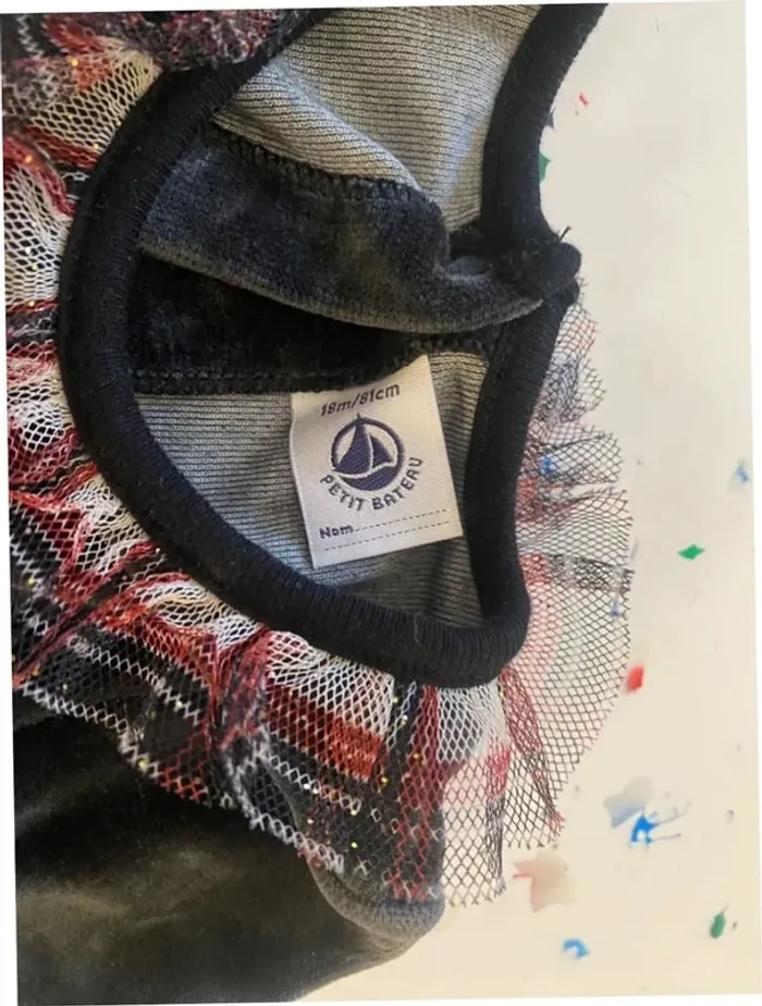 Robe de fêtes en velours et tulle Petit Bateau 18 mois - photo numéro 3