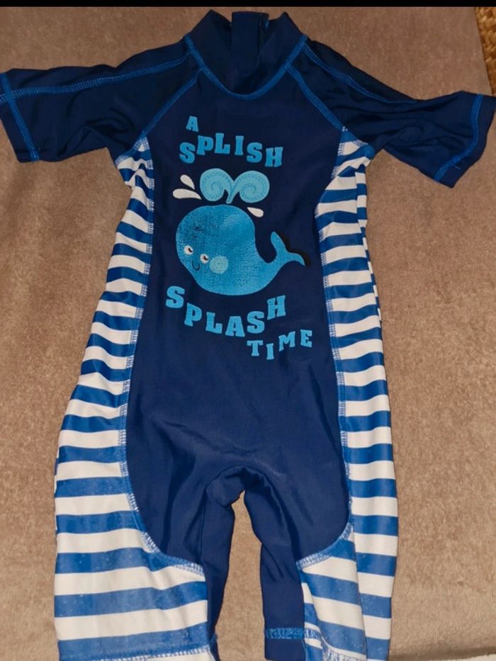 Maillot de bain Anti uv bleu 92-98cm