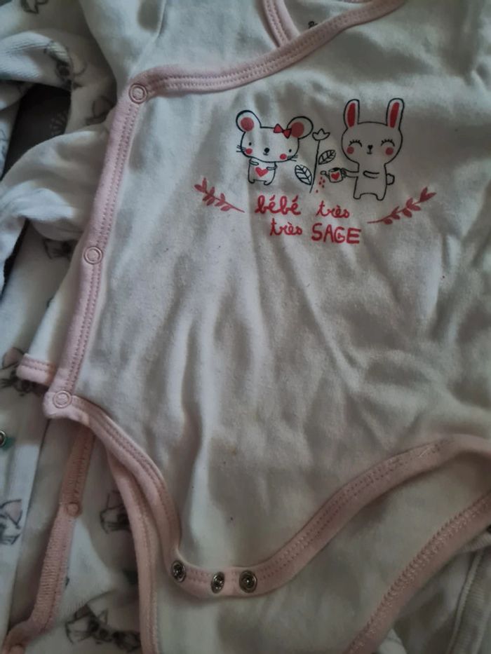 Lots de 8 articles pyjama bodies 6 mois fille - photo numéro 8